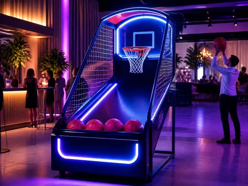 Canasta de básquet interactiva para eventos