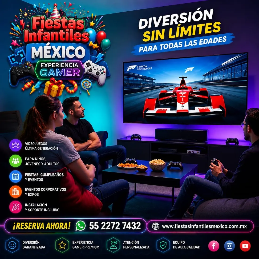 Experiencia gamer de Fiestas Infantiles México