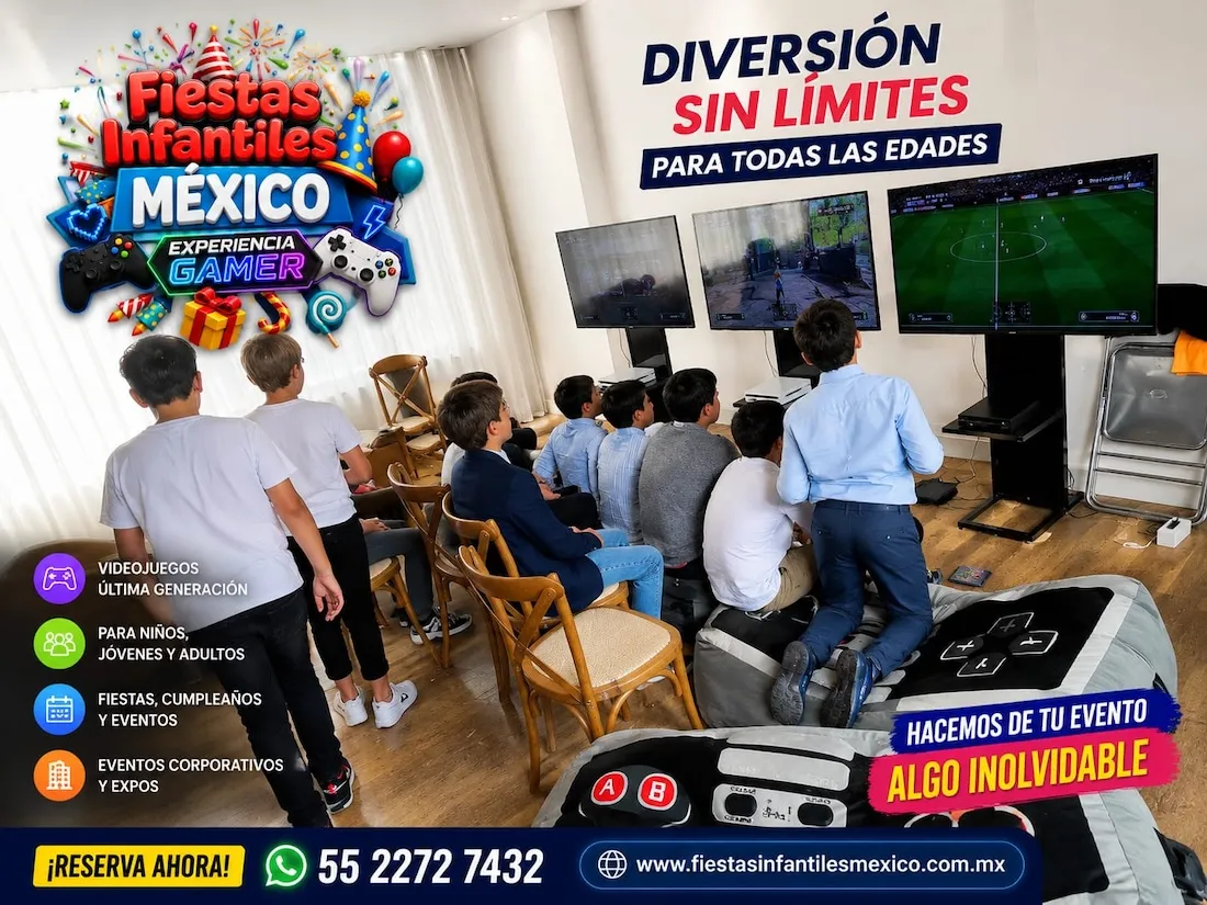 Evento gamer organizado por Fiestas Infantiles México